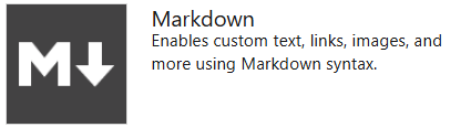 Capture d’écran montrant le widget Markdown.