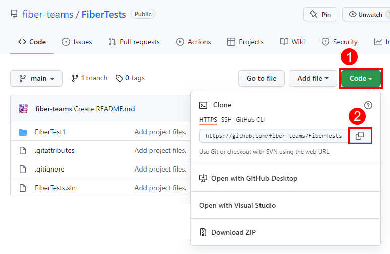 Capture d’écran de la fenêtre contextuelle Clone sur le site GitHub.