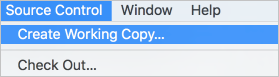 Capture d’écran montrant comment ajouter un dépôt Git local à un projet Xcode existant.