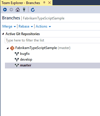 Suppression d’une branche dans Visual Studio