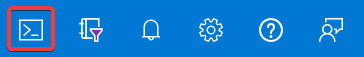 Capture d’écran montrant le bouton Cloud Shell du portail Azure.