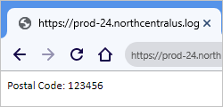 Capture d’écran montrant le navigateur avec la réponse de flux de travail de consommation de la requête à l’URL de rappel.