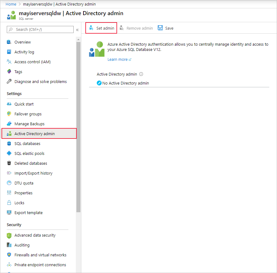 Active Directory page d’administration