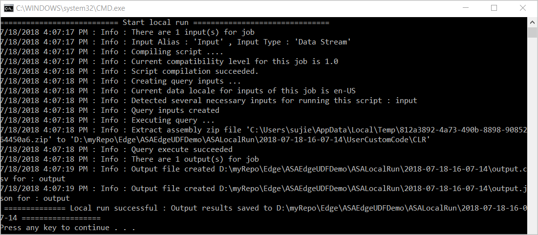 Exécuter un travail Azure Stream Analytics localement avec Visual Studio