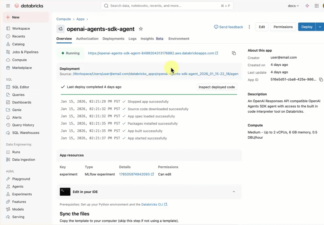 Aperçu de l’interface utilisateur de conversation de l’agent