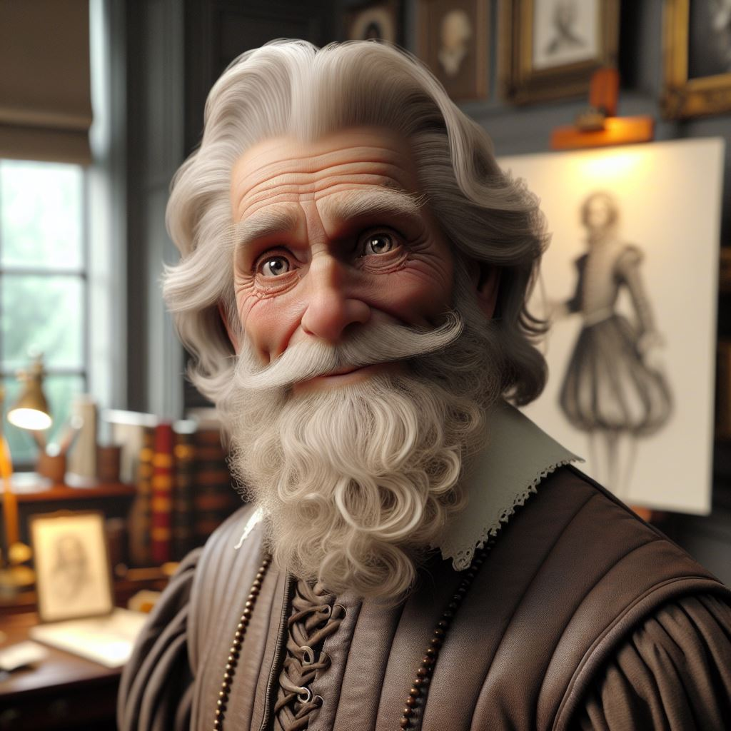 Image générée par l’IA de Leonardo Da Vinci utilisée dans l’application complémentaire pour parler aux personnages historiques.
