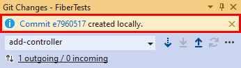Capture d’écran montrant le lien des détails de validation dans la fenêtre « Modifications Git » dans Visual Studio.