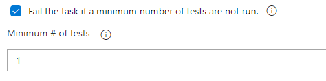 Capture d’écran montrant l’échec de la tâche si un nombre minimal de tests n’est pas exécuté.