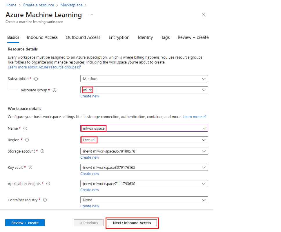 Capture d'écran du formulaire de création d'espace de travail.