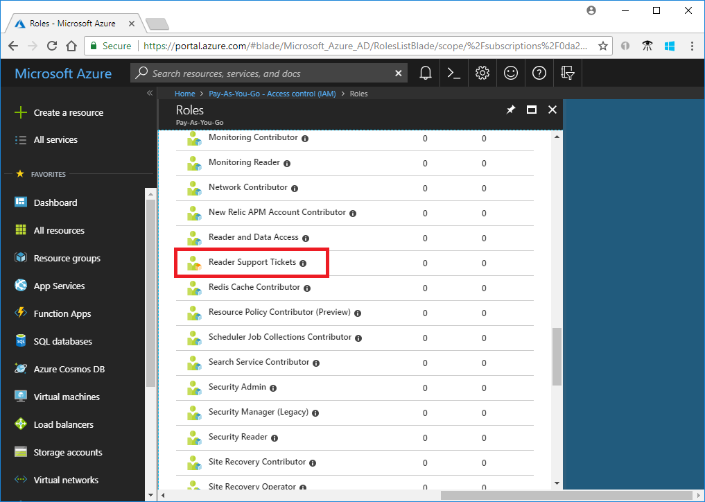 capture d’écran du rôle personnalisé importé dans le portail Azure