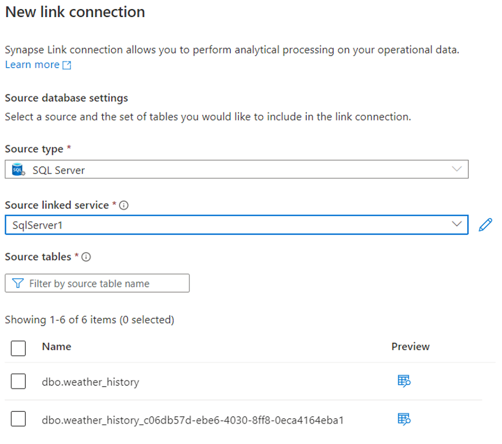 Capture d’écran qui montre comment créer une connexion de liaison depuis une instance Azure SQL Server 2022.