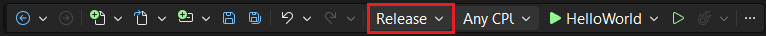 Visual Studio avec la version release sélectionnée.