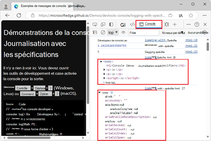 Résultats développés pour afficher la différence entre les spécificateurs %O et %o
