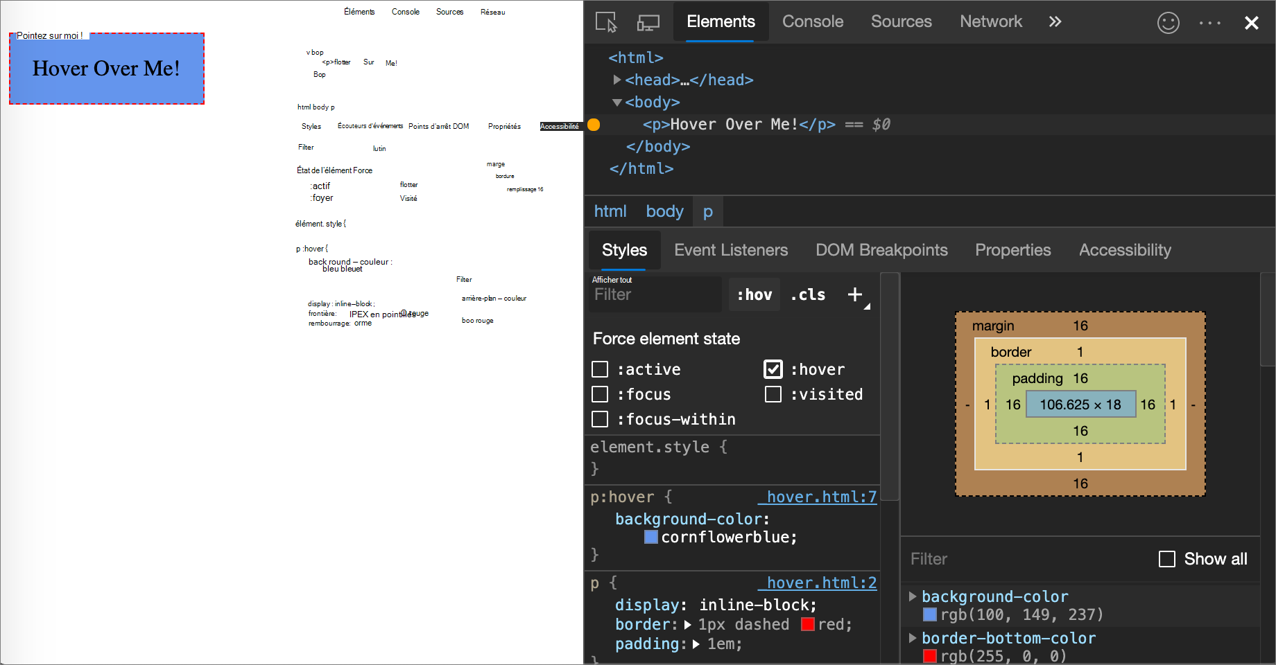 Sélection de la pseudo-classe :hover