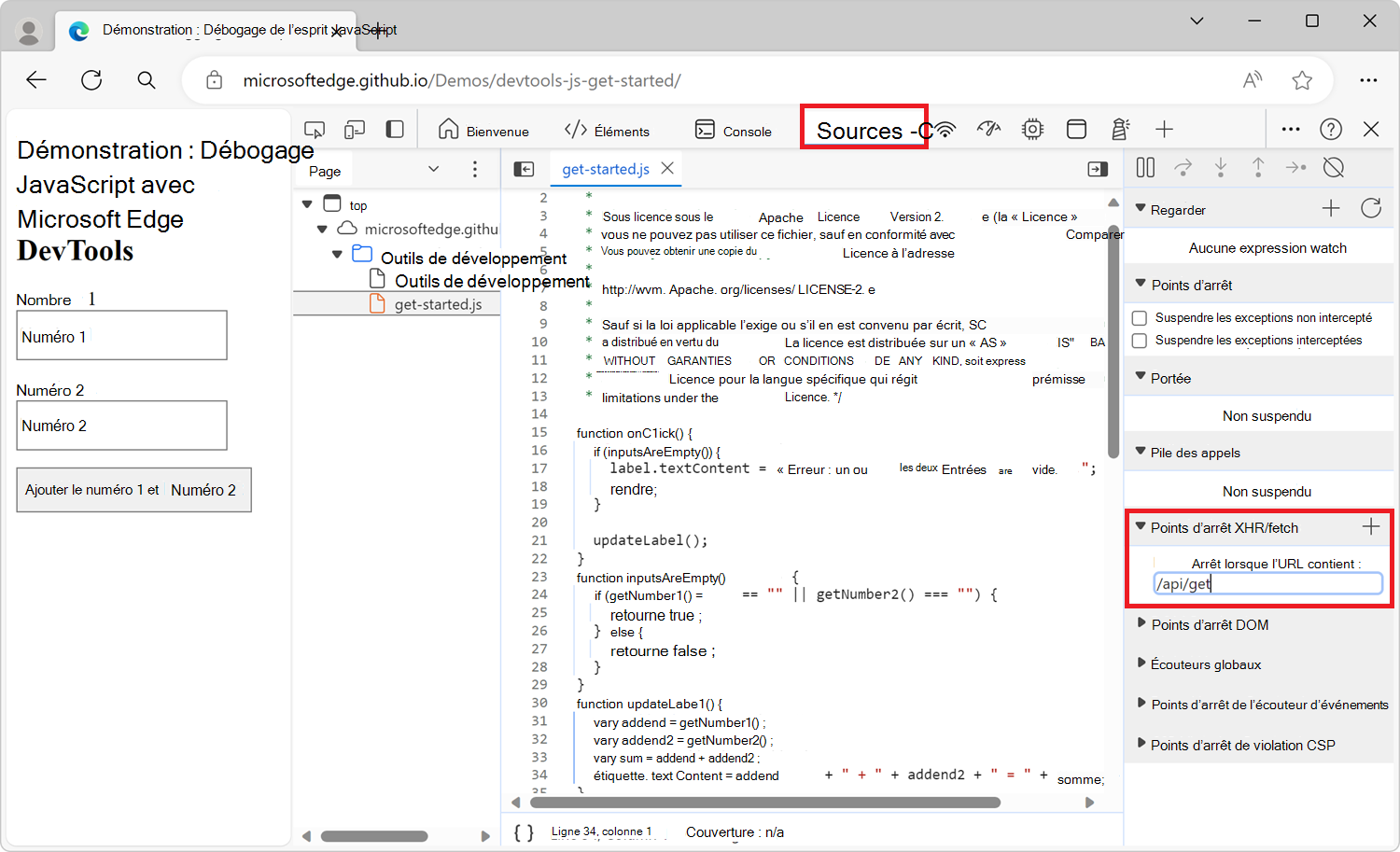 Créer un point d’arrêt XHR