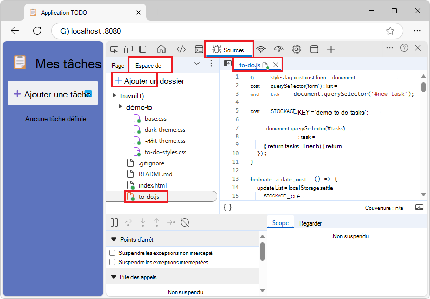 Outil Sources avec un fichier sélectionné