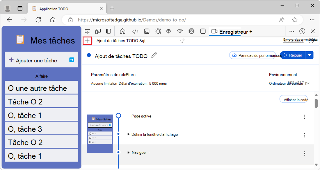Bouton « Créer un enregistrement »