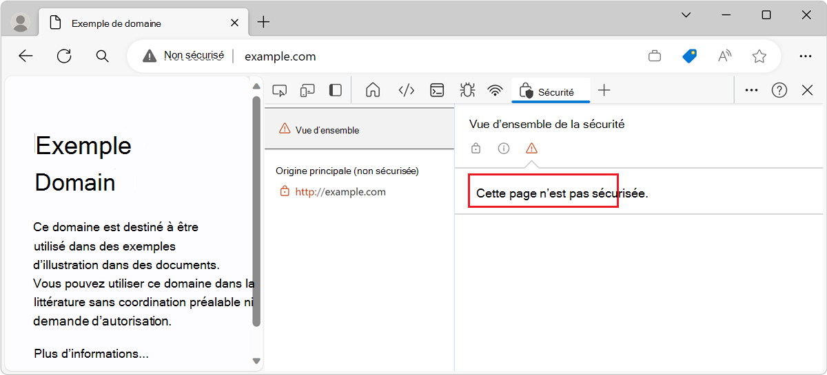 Une page non sécurisée
