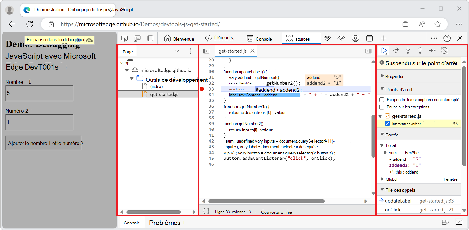 Naviguer, afficher, modifier et déboguer JavaScript retourné par le serveur