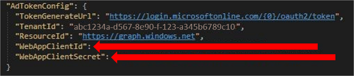 Illustre un extrait de code du fichier appsettings.Development.json.