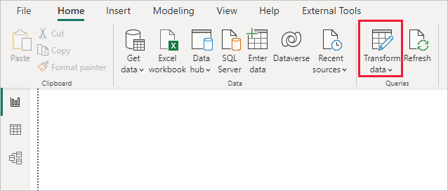 Capture d’écran de l’éditeur Power Query dans Power BI Desktop, montrant la sélection des données de transformation.