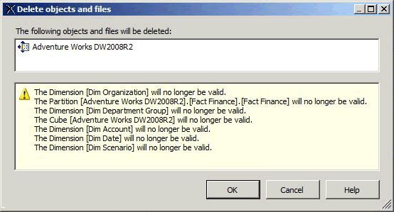 Boîte de dialogue Supprimer des objets