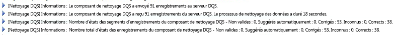 Résultats de la fenêtre En cours