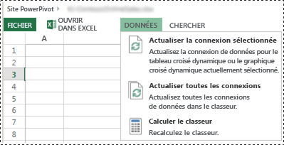 Actualisation interactive des données