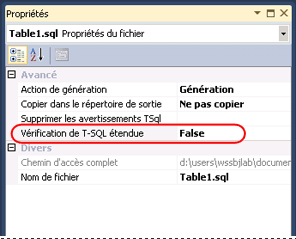 Propriétés du fichier