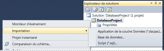 Menu Importer de SSDT