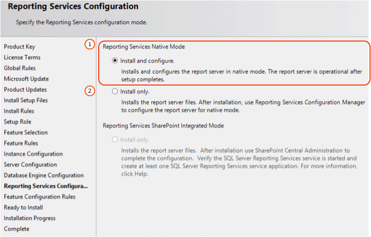 Configuration en mode natif SSRS