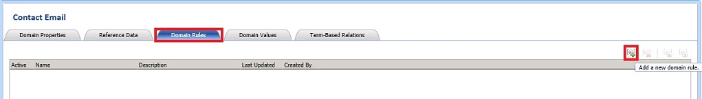 Ajouter un bouton de règle de domaine à la barre d'outils