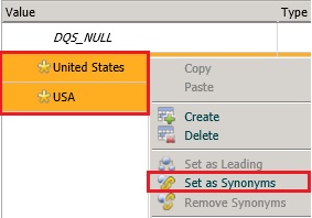 Définir en tant que menu Synonymes