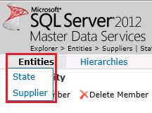 Menu Entités avec état et fournisseur