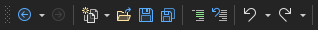 Screenshot de la barre d’outils dans Visual Studio, qui inclut des boutons permettant d’ajouter et de supprimer des commentaires de code.