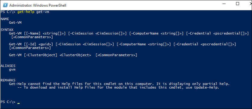 Capture d’écran de l’Administrateur Windows PowerShell montrant comment structurer les commandes.