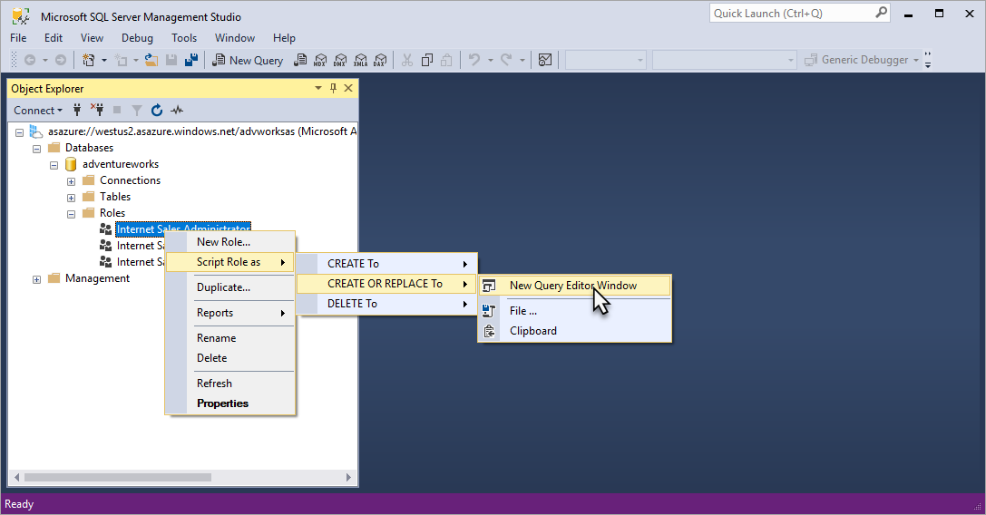 Nuova Finestra Editor di Query
