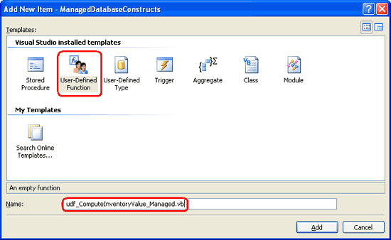 Aggiungere una nuova funzione definita dall'utente (UDF) gestita al progetto ManagedDatabaseConstructs
