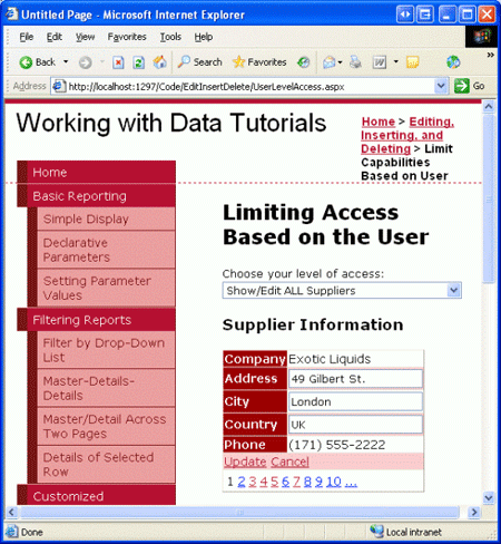 Tutte le informazioni sui fornitori possono essere visualizzate e il relativo indirizzo aggiornato