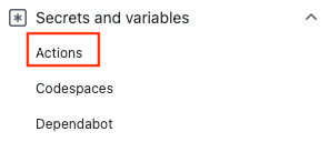 Screenshot per aggiungere un segreto