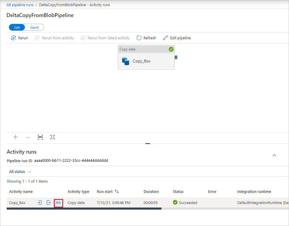 Attività Copy nella pipeline