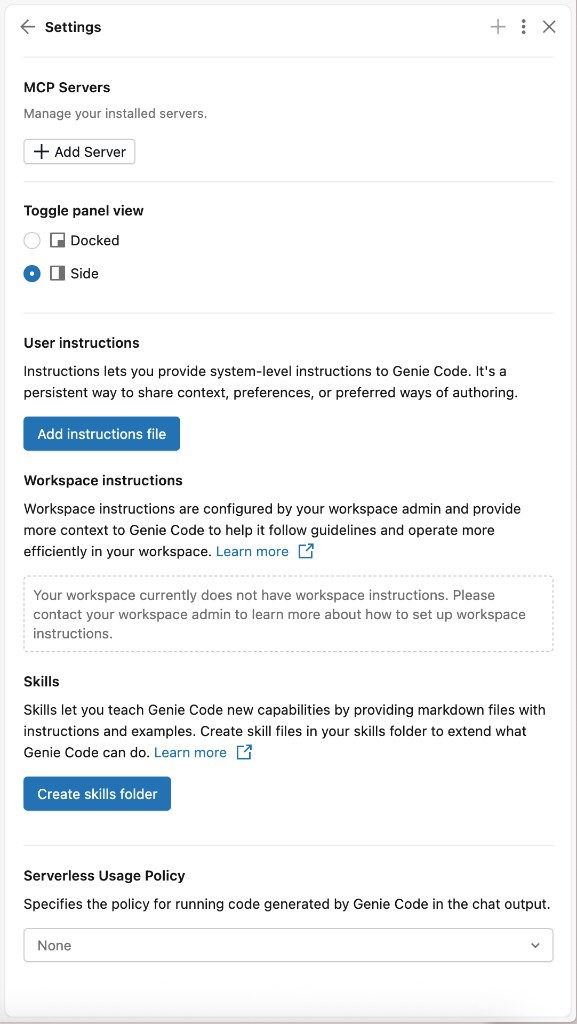 Menu del riquadro Assistente Chat con opzioni.