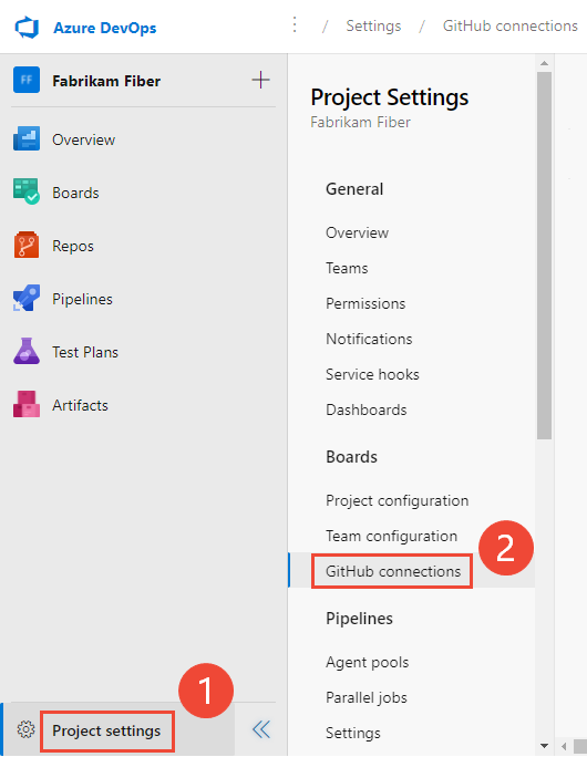 Screenshot delle Impostazioni progetto aperte>connessioni GitHub.