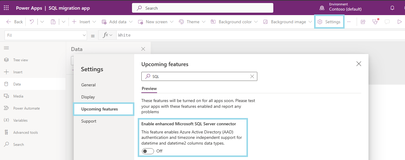 Aprire le funzionalità future