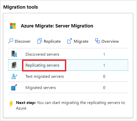 Screenshot dell'opzione dei server che replicano.