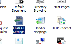 Screenshot che mostra il riquadro Home che evidenzia la cartella Fast C G I Impostazioni.