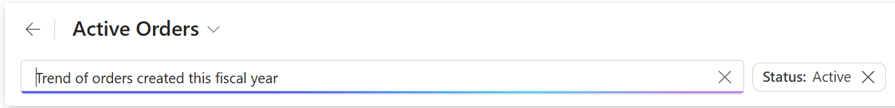 Screenshot che mostra il prompt in linguaggio naturale per la visualizzazione dei dati.