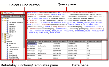 Progettazione delle query MDX di Analysis Services, vista query