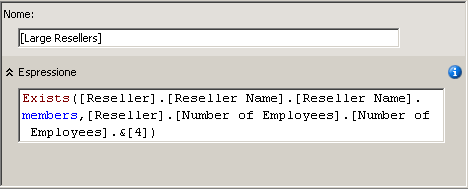 Riquadro delle espressioni di calcolo per [Large Resellers]