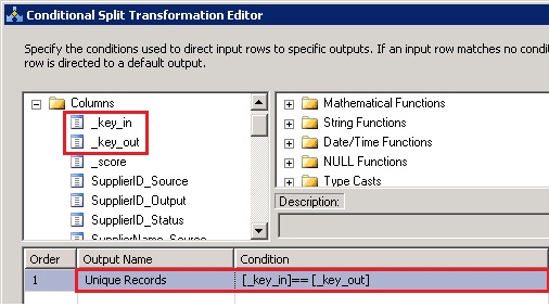 Editor trasformazione Suddivisione condizionale
